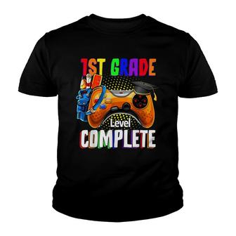 1St Grade Level Complete Last Day Of School Graduation Boys Youth T-shirt - Thegiftio UK