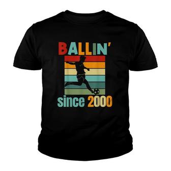 21 Years Old Soccer Birthday Party Theme Ballin 21St Gift Youth T-shirt - Seseable