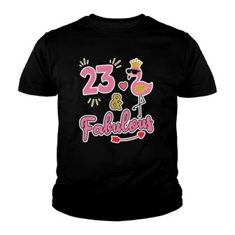 23 And Fabulous 23 Years Old Gift 23Rd Birthday Youth T-shirt - Seseable