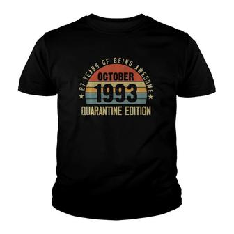 27 Years Old Gifts 27Th Birthday Gift Vintage October 1993 Ver2 Youth T-shirt - Seseable
