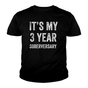 3 Year Sobriety Anniversary Gift 3Rd Year Anniversary Sober Youth T-shirt | Mazezy