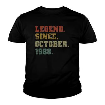 33Rd Birthday Gifts 33 Years Old Legend Since October 1988 Ver2 Youth T-shirt - Seseable