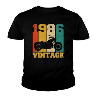 35 Years Old Gifts Vintage 1986 Motorcycle 35Th Birthday Youth T-shirt - Seseable