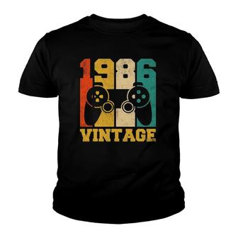 35 Years Old Gifts Vintage 1986 Video Game 35Th Birthday Youth T-shirt - Seseable