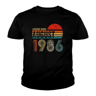 35 Years Old Retro Birthday Gift Legend Since August 1986 Ver2 Youth T-shirt - Seseable