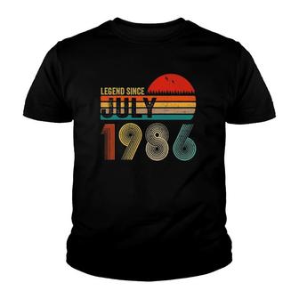 35 Years Old Retro Birthday Gift Legend Since July 1986 Ver2 Youth T-shirt - Seseable