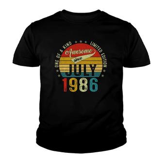 35 Years Old Vintage 1986 Limited Edition 35Th Birthday Youth T-shirt - Seseable
