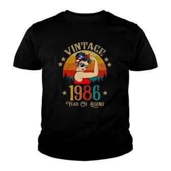 35Th Birthday Gift 35 Years Old For Women Retro Vintage 1986 Ver2 Youth T-shirt - Seseable