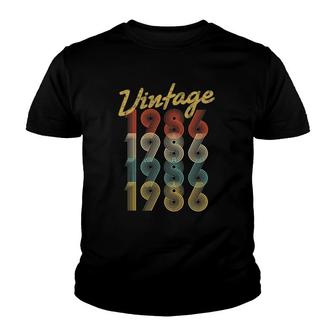35Th Birthday Gift Vintage 1986 Retro Pop Style 35 Years Old Youth T-shirt - Seseable
