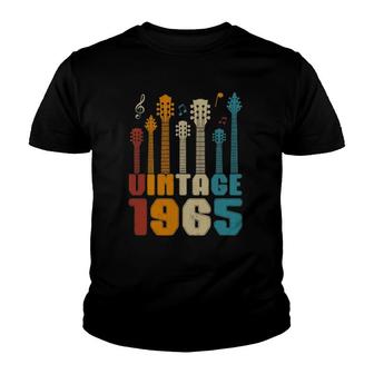 57Th Birthday Gifts Vintage 1965 Tee Guitarist Guitar Lovers Youth T-shirt | Mazezy