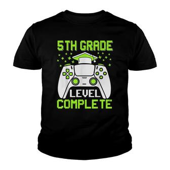 5Th Grade Level Complete Class Of 2022 Graduation Gamer Youth T-shirt - Thegiftio UK