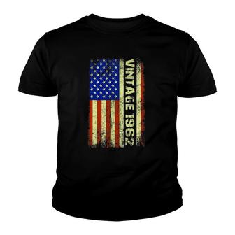 60 Years Old Gifts Vintage 1962 American Flag 60Th Birthday Youth T-shirt | Mazezy