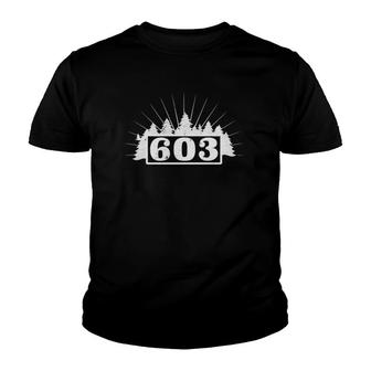 603 In The Trees New Hampshire Area Code Hooded Youth T-shirt - Thegiftio UK