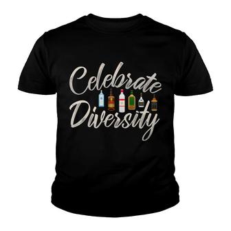 Alcohol Celebrate Diversity Tees Vodka Whiskey Wine Youth T-shirt - Monsterry