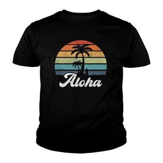 Aloha Hawaii Hawaiian Island Palm Beach Surfboard V2 Youth T-shirt - Thegiftio UK