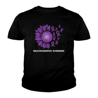 Arachnoiditis Warrior Arachnoiditis Sunflower With Purple Youth T-shirt - Thegiftio UK