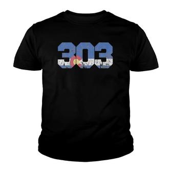 Area Code 303 Colorado Youth T-shirt | Mazezy