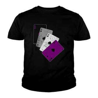 Asexual Flag Ace Cards Asexuality Gift Queer Demi Asexual Youth T-shirt - Thegiftio UK
