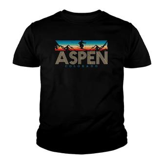 Aspen Colorado Ski - Vintage Souvenir Mountain Skiing Gift Youth T-shirt - Thegiftio UK