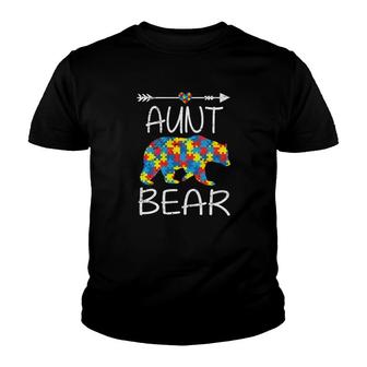 Aunt Bear Autism Awareness Arrow Love Family Gifts Youth T-shirt - Monsterry DE