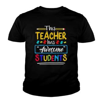 Autism Awareness This Teacher Has Awesome Students Puzzle V2 Youth T-shirt - Thegiftio UK
