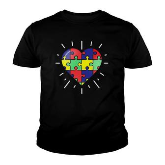 Autism Puzzle Heart Autism Awareness Youth T-shirt - Thegiftio UK