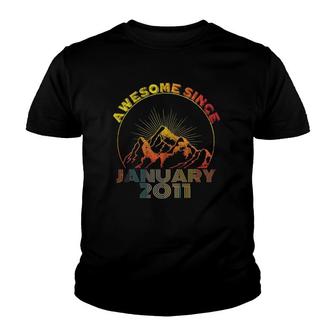 Awesome Since January 2011 11 Years Old 11Th Birthday Youth T-shirt - Seseable