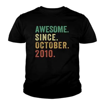 Awesome Since October 2010 12Th Birthday For 12 Years Old Youth T-shirt - Seseable