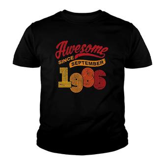Awesome Since September 1986 35 Years Old 35Th Birthday Gift Youth T-shirt - Seseable