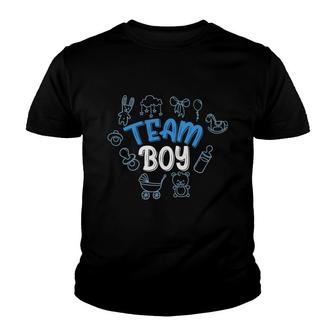 Baby Gender Reveal Party Team Boy Gender Reveal Baby Announcement Youth T-shirt - Seseable