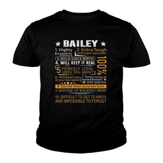 Bailey Name Gift Bailey Bailey Surname Youth T-shirt | Mazezy