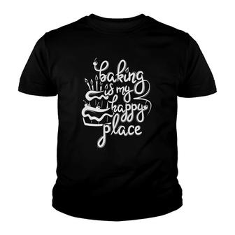Baking Is My Happy Place Cupcake Baking Team Youth T-shirt - Thegiftio UK