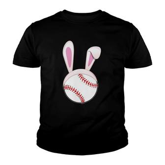Baseball Easter Bunny Ears Rabbit Spring Holiday Player Youth T-shirt - Thegiftio UK
