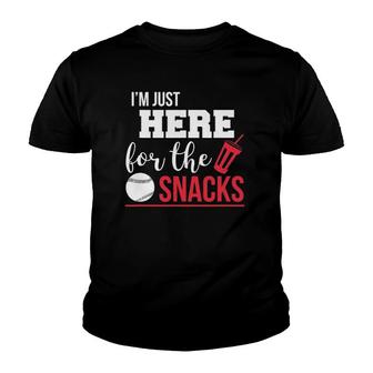 Baseball Im Just Here For The Snacks Baseball Fan Youth T-shirt - Thegiftio UK