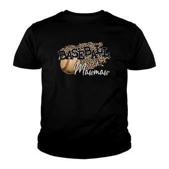 Baseball Mawmaw Leopard Mothers Day Youth T-shirt - Thegiftio UK