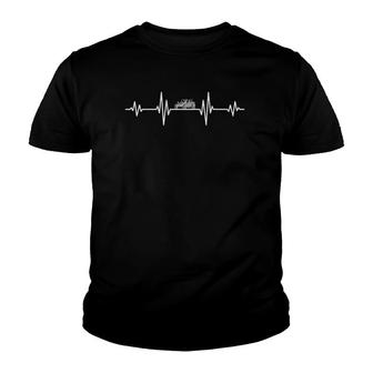 Beach Car Dune Buggy Heartbeat Line Youth T-shirt - Thegiftio UK