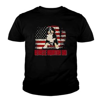 Bernese Mountain Dad American Flag 4Th Of July Dog Lovers Youth T-shirt - Seseable