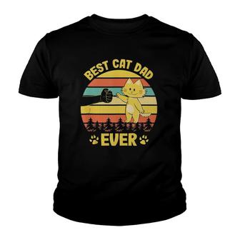 Best Cat Dad Ever Fist Bump Funny Cat Lover Cat Daddy Cats Youth T-shirt - Seseable