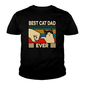 Best Cat Dad Ever Vintage Men Bump Fit Fathers Day Gift Youth T-shirt - Seseable