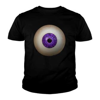 Big Purple Eyeball Creepy Funny Lazy Easy Halloween Costume V2 Youth T-shirt - Thegiftio UK