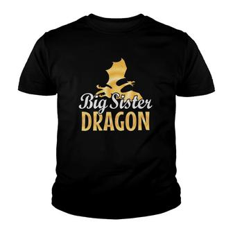 Big Sister Dragon Lover Gold Print Youth T-shirt - Thegiftio UK