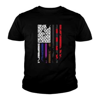 Bjj Brazilian Jiu Jitsu Distressed American Flag Graphic Youth T-shirt - Thegiftio UK