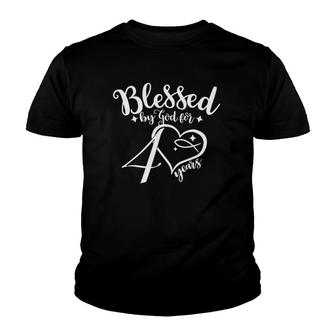 Blessed By God For 40 Years 4Th Decade Birthday Grandma Mom Youth T-shirt