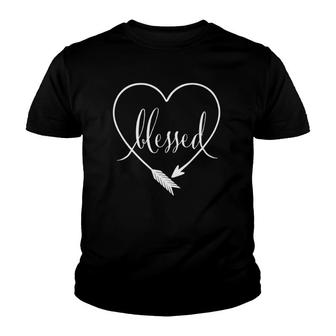Blessed With Arrow Heart Youth T-shirt - Thegiftio UK