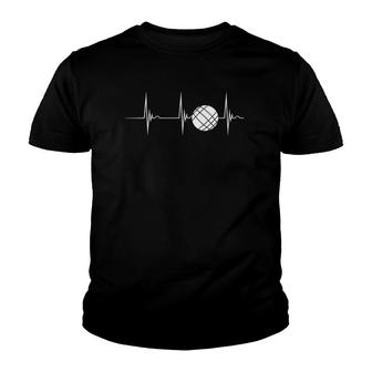 Bocce Ball Player Boules Sports Game Heartbeat Ekg Pulse Youth T-shirt - Thegiftio UK