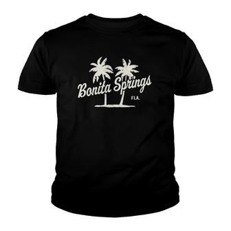 Bonita Springs Florida Vintage 70S Palm Trees Graphic Youth T-shirt | Mazezy