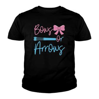 Bows Or Arrows Gender Reveal Party Idea For Mom Or Dad Youth T-shirt - Seseable