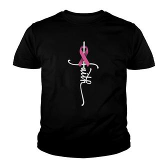 Breast Cancer Faith Breast Cancer Awareness October Support Youth T-shirt - Thegiftio UK