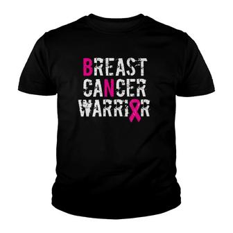 Breast Cancer Warrior Awareness Pink Ribbon Youth T-shirt | Mazezy