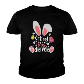 Bunny School Bus Driver Easter Day Outfit School Bus Driver Youth T-shirt - Seseable